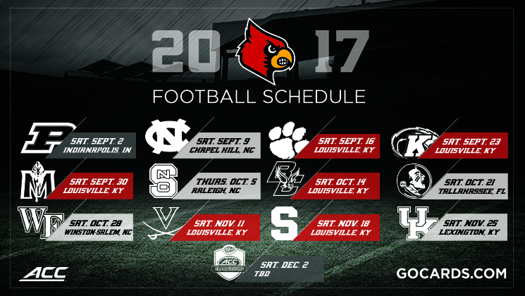 Louisville releases 2017 football schedule | RED RAGE TAILGATE
