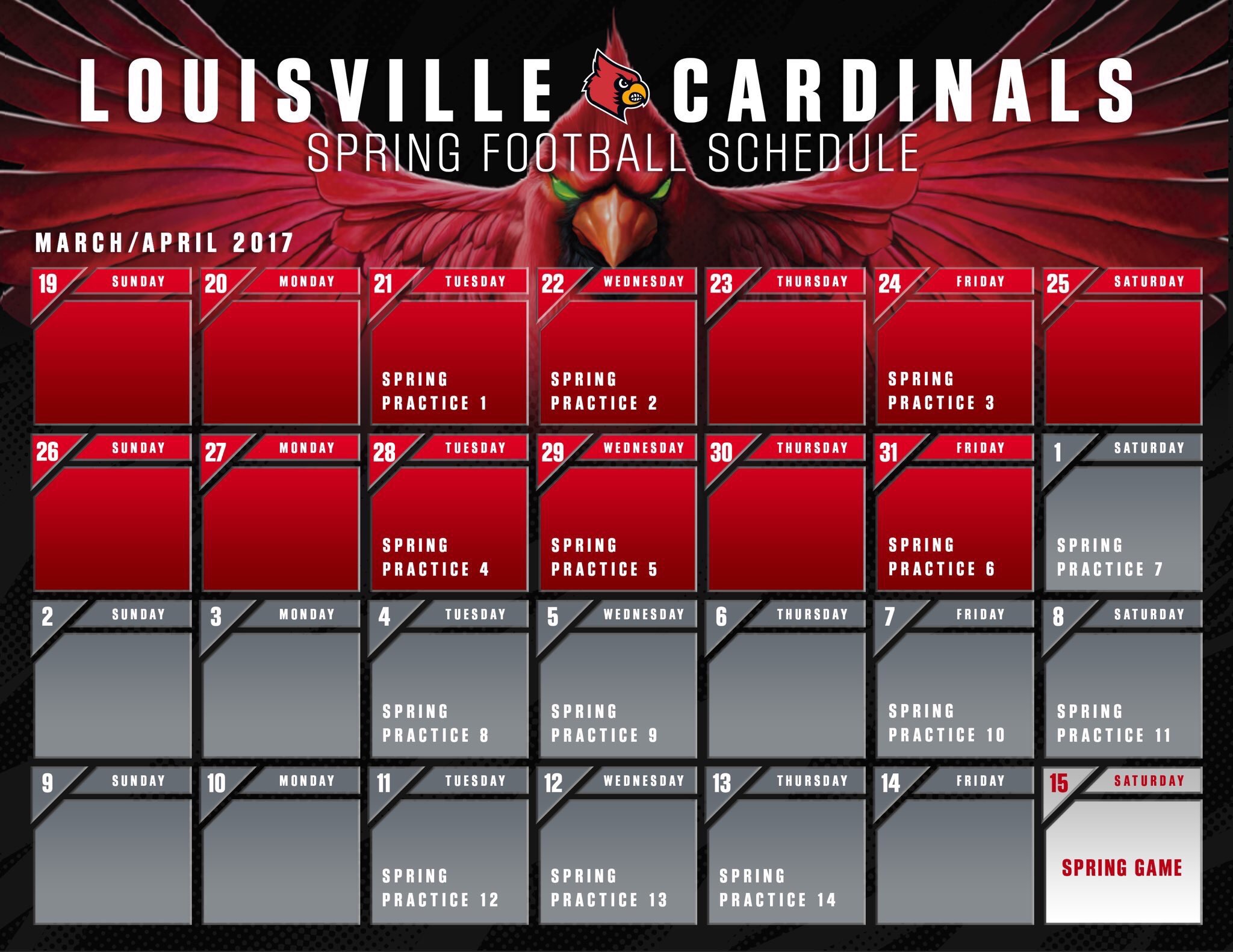 Louisville Football Spring Schedule Released. Oh Snap! | RED RAGE TAILGATE